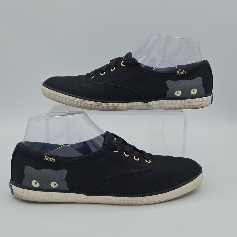 Keds Taylor Swift Sneaky Cat Sneakers Women's Size 8 Black Ribbon Canvas Shoes